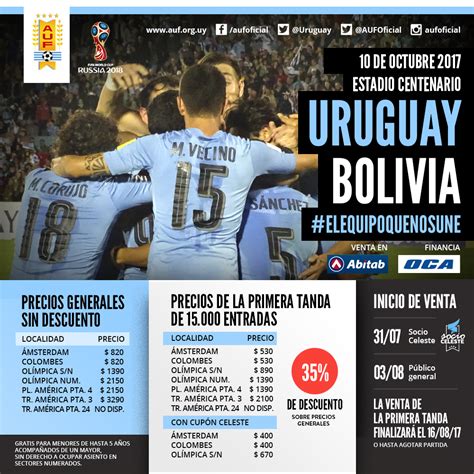 entradas para uruguay vs bolivia